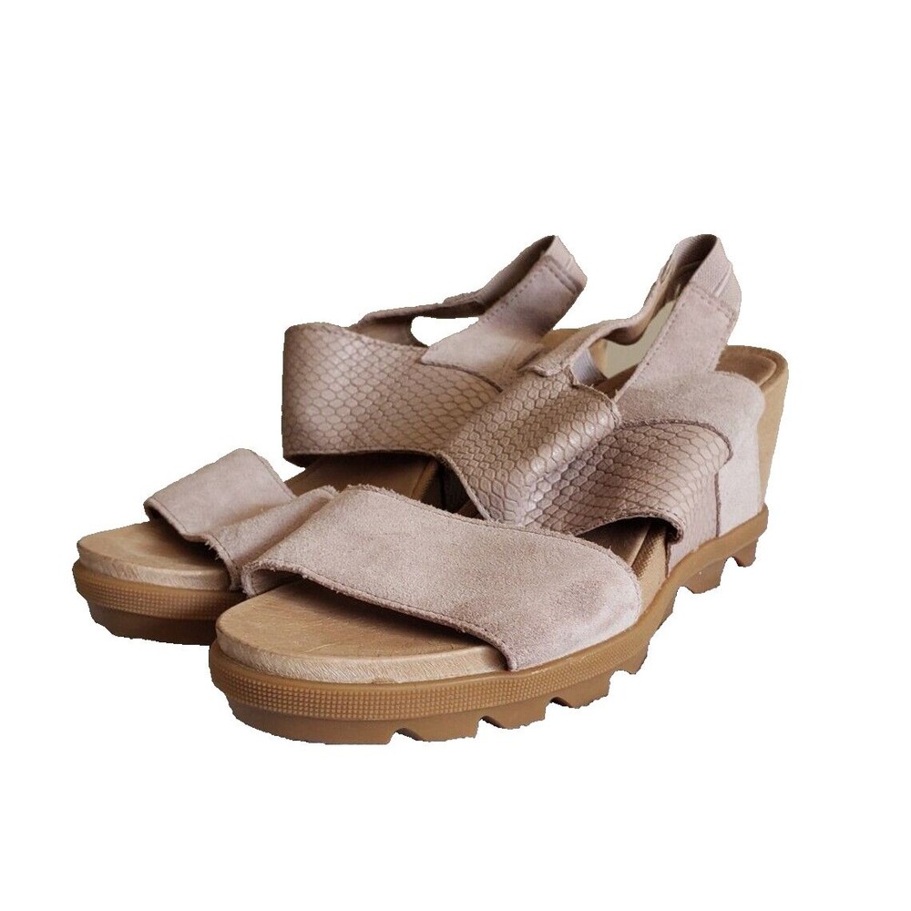 Sorel Joanie Slingback Wedge Sandal Women's Size 8.5 Pink Leather